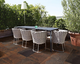 modern garden furniture on a terrace